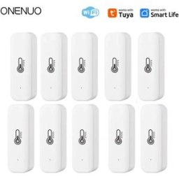 ONENUO Sensore di umidità della temperatura WiFi Tuya Smart Life Monitor remoto per lavori domestici intelligenti con Alexa Google Assistant