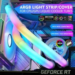 Jumpeak Flessibile 5V ARGB LED Neon Tubo Luce Striscia di Copertura Della Manicotto per Gaming PC 120 240 360 AIO CPU Acqua Liquido di Raffreddamento Modding