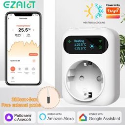 EZAIOT Tuya WIFI Termostato Digitale Presa 16A Spina di Uscita Regolatore di Temperatura Remoto Interruttore del Timer Raffreddamento Riscaldamento Sensore NTC 3M