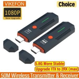 VIKEFON 50M 1080P Trasmettitore di trasmissione wireless compatibile HDMI Ricevitore Video TV Stick Display Extender per fotocamera Laptop PC a TV