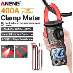 ANENG Multimetro Digitale ST180 con Pinza Amperometrica, Misuratore di Corrente AC, 4000 Conti, Tester di Tensione, Amperometro, Hz, Capacità, NCV, Ohm
