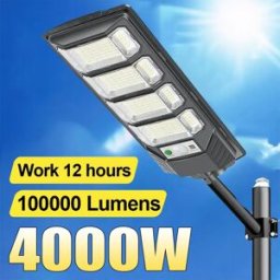 paweinuo 1000000 LM Luce solare a led per esterni 4000W Luce solare Potente sensore di movimento per esterni Lampada solare Lampada da parete per faretto da giardino