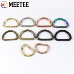 Meetee 10/20 Pz 16/20/25/32/38mm Anelli a D in metallo per la cinghia della borsa Fibbie in tessitura Zaino Cintura Collegare Gancio di chiusura Accessori hardware fai da te