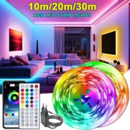 Mikenoon Strisce luminose a LED 10m 20m 30m Sincronizzazione musicale Strisce luminose a nastro LED RGB per la decorazione della festa in casa TV Retroilluminazione Nastro flessibile