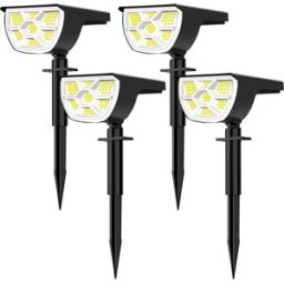 newstyle 1/2/4PCS Faretto solare 68/72 LED Giardino esterno Faretti solari paesaggistici Impermeabile 3 modalità Lampada da parete Porta Cortile Garage