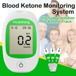 komwell Kit per analisi del cétono nel sangue, 1 metro, 15 strisce di cétono, 1 dispositivo di lancio, 15 lancette, ottimizza il tuo risultato per la dieta Keto