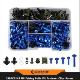NICECNC 190PCS M5 M6 Carenatura Bulloni Viti Kit Per YAMAHA YZF R1 R3 R6 MT03 MT07 MT09 MT10 Tracer 9 GT FJR1300 XSR700 900 Super Ténéré