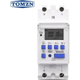 TOMZN AC 220V 230V 12V 24V 48V 16A Nuovo Tipo di Interruttore Orario Digitale Programmabile Settimanale 7 Giorni Monofase su Guida DIN con Relè Timer