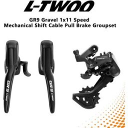 LTWOO Gruppo di Trasmissione GR9 per Bici Gravel 1x11 Velocità, Cambio Meccanico a Doppia Leva e Deragliatore Posteriore 50T, Kit Freno a Disco con Cavo