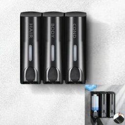 YANKE Dispenser per shampoo per sapone per le mani da 350 ml a testa singola e doppia Contenitori per dispenser per liquidi per doccia con montaggio a parete per bagno