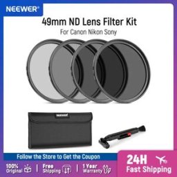 NEEWER Kit filtro obiettivo ND ND2 ND4 ND8 ND16 Custodia filtro Densità neutra e kit accessori Canon Nikon Sony Panasonic DSLR Camera