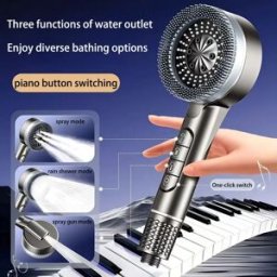 ctzszzmm Set Doccia con Supporto, Soffione Regolabile a Quattro Velocità, per Bagno e Riscaldamento Acqua Domestico