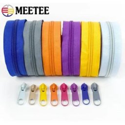 Meetee 3 # 5 # 3/5/10M Nastro per cerniera in nylon arcobaleno con cerniere Slider Decor Kit di riparazione per chiusura con cerniera Borsa Accessori per cucire indumenti