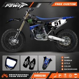 POWERZONE Moto Grafica Decalcomanie Kit Adesivi per Yamaha YZ125 YZ250 2015 2016 2017 2018 2019 2020 2021 YZ250X 2016-2021 16