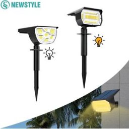 newstyle 1/2/4PCS Faretto solare 68/72 LED Giardino esterno Faretti solari paesaggistici Impermeabile 3 modalità Lampada da parete Porta Cortile Garage