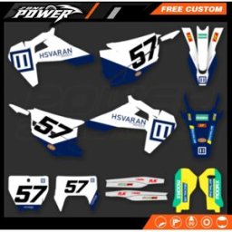POWERZONE Motorcross Grafica Sfondo Decalcomania Kit per Husqvarna TE FE 2020 2021 2022 2023 TC FC 2019 2020 2021 2022