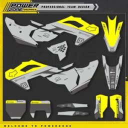 POWERZONE Kit adesivi decalcomanie grafiche personalizzate per moto per decalcomanie Husqvarna 2023 2024 2025 TC FC 125-450CC 24-26 TE FE