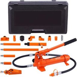 succebuy Kit di alimentazione Porta da 4 tonnellate, martinetto idraulico portatile con tubo dell'olio da 3,9 piedi/1,2 m, kit di riparazione telaio carrozzeria automatico, per riparazioni auto