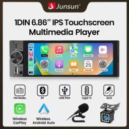 Junsun 1Din IPS 6.26 pollici universale wireless CarPlay Android Auto autoradio multimediale video lettore MP5 touch screen stereo