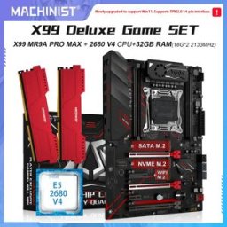MACHINIST Set Scheda Madre X99 TPM2.0 con CPU Xeon E5-2680 V4 LGA 2011-3, Memoria RAM DDR4 32GB, ATX NVME SATA M.2 MR9A PRO MAX