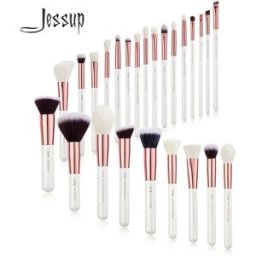 Jessup Set di pennelli per trucco professionale, 25 pezzi Pennello per trucco Fondotinta in polvere Ombretto Liner Evidenziatore Kit di strumenti per trucco T215