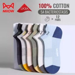 MiiOW 100% puro cotone calzini corti da uomo calzino alla caviglia abito da lavoro sollevamento dell'orecchio protezione del tallone deodorante calzino sportivo antibatterico