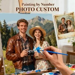 huacan Fai da te Dipingi con i numeri Foto personalizzata Kit dipinti a mano Hobby creativo Pittura a olio Decorazione del soggiorno privato Regalo unico