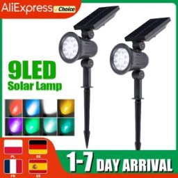 XIWANGFIRE Faretti solari a 9 LED, impermeabili IP65 per esterni, luci spot, luminosità regolabile per decorazioni da giardino, cortile, vialetto, patio
