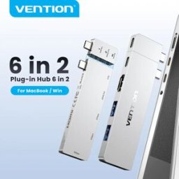 Vention Hub USB C 6 in 2 Thunderbolt 4 80Gbps 8K Dock Station per MacBook Pro Air, USB 3.0, HDMI 4K60Hz per Laptop Windows