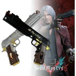 Bandai Pistola Dante in PU da 15 Pollici, Prop Cosplay Anime Devil May Cry 4 Ebony Ivory, Pistola DMC, Katana Giapponese Originale, Giocattolo Regalo