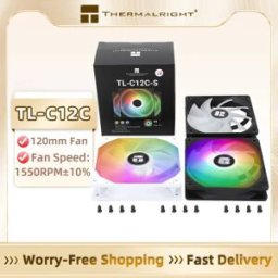 Thermalright TL-C12C Ventola di raffreddamento per PC 120mm 5V 3PIN ARGB Ventola per case del computer 4pin PWM 1550RPM Velocità regolabile 12cm Ventola di raffreddamento della CPU