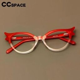 CCspace 56308 Montatura per occhiali in fibra di acetato Cat Eye sexy per donna Cerniere a molla di alta qualità Occhiali da vista femminili