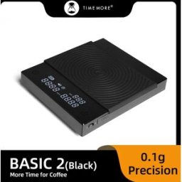 TIMEMORE Bilancia Digitale Black Mirror Basic2 Plus, Nuova Versione, per Caffè e Cucina, con Timer, USB, Leggera e Compatta
