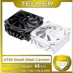 TEUCER Serie UT45 CPU Cooler 45mm ITX Case Radiatore di raffreddamento ad aria con ventola FDB UT12015 per AM5 AM4 e LGA1700 1200 2011 per X99