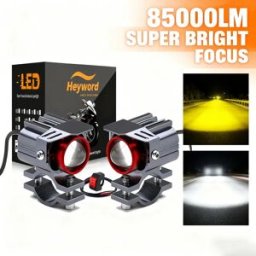 Heyword Faretto ausiliario a LED per moto Luce per moto esterna a LED bicolore per moto Luce di guida per scooter ATV