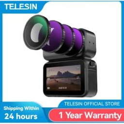 TELESIN Kit di Filtri per Obiettivo CPL ND8 ND16 ND32 UV Black Diffusion 1/4 con Sgancio Rapido per Accessori DJI OSMO Nano