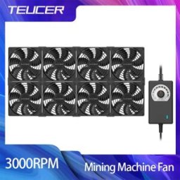 TEUCER ad alta velocità grande Volume d'aria macchina mineraria ventilatore 120MM 3000RPM macchina mineraria Workstation Cabinet Fan Server System Fan Kit