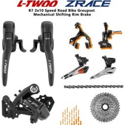 LTWOO Gruppo di Trasmissione R7 2x10 Velocità per Bici da Strada, Kit Freni a Disco Meccanici 20S Compatibile con Shimano Tiagra 4700 Sora R3000 ZRACE