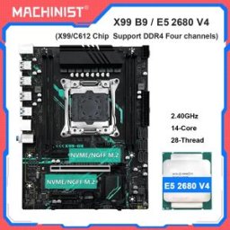 MACHINIST Kit scheda madre X99 B9 Intel Xeon E5 2680 V4 CPU LGA 2011-3 Supporto DDR4 RAM a 4 canali C612 Chip NVME/SATA M.2 USB3.0