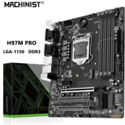 MACHINIST Scheda Madre H97M PRO Supporta CPU Intel Core I3 I5 I7 E3 LGA 1150, RAM DDR3, NVME/NGFF M.2, M-ATX, SATA3.0, USB3.0