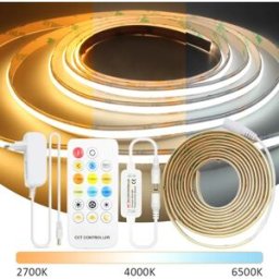 MJJC CCT COB LED Strip Light 24V Dimmerabile 1M 2M 3M 4M 5M WW CW Dual White FCOB LED Nastro Lampada lineare a nastro con kit telecomando RF