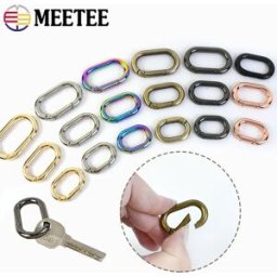 Meetee 10/20 Pezzi Moschettone in Metallo 13-40mm con Anello a O, Gancio a Molla per Cinghie Borsa, Portachiavi, Moschettone Apribile, Accessori Hardware per Borse