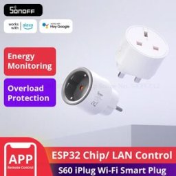 SONOFF S60 EU/UK WiFi Smart Plug con presa per monitor di alimentazione Presa intelligente Protezione da sovraccarico Timer per Alexa Google Home Alice