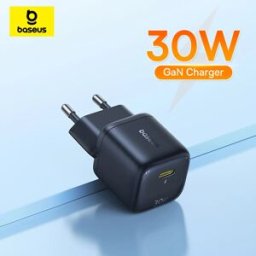 BASEUS Caricabatterie 30W GaN PD per iPhone 17 16 15 14 13 12 Max, Caricatore Rapido PD3.0 QC3.0, Caricabatterie per Telefono Tipo C, Caricabatterie per Tablet