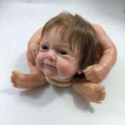 MRB Kit Bambola Reborn 19 Pollici Dipinta 3D con Capelli Inseriti, Venature Visibili e Corpo in Tessuto Incluso - Modello Sanya