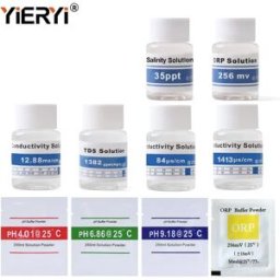 yieryi PH-W218 WiFi Tuya Smart PH Meter Kit fluido di calibrazione Assortimento 256MV 1413US/CM 35PPT 1382TDS 12.88MS/CM Calibrazione PH