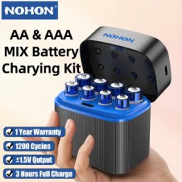 Nohon AA/AAA Batterie Ricaricabili 1.5V Kit Mix per Giocattolo Console di Gioco Mouse Telecomando Campanello Monitor della Pressione Sanguigna