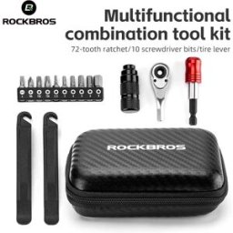 ROCKBROS Kit di strumenti per la riparazione bici Set di chiavi a cricchetto da 72 denti Cacciavite dinamometrico portatile Strumento di manutenzione della bicicletta leggero
