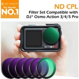 K&F CONCEPT Kit Filtri CPL + ND8/16/32/64/256/1000 per Action Camera – Vetro Ottico HD con Rivestimento Multiplo, Inserimento Ra