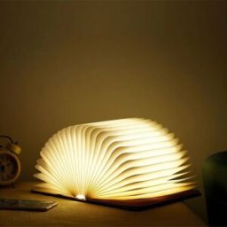 NONE Lampada da libro a LED in legno Lampada da lettura pieghevole USB creativa per bambini Compleanno Regalo di festa Camera da letto Decorazione da comodino Luce notturna
